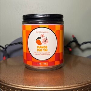 Bath & Body Works Mango Mai Tai Candle - Orange and Black